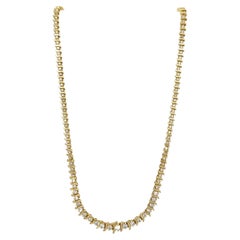 White Diamond Round S-Links Necklace in 14K Yellow Gold