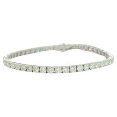 Bracelet tennis rond en or blanc 14 carats avec diamants blancs