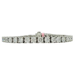 White Diamond Round Tennis Bracelet in 18K White Gold