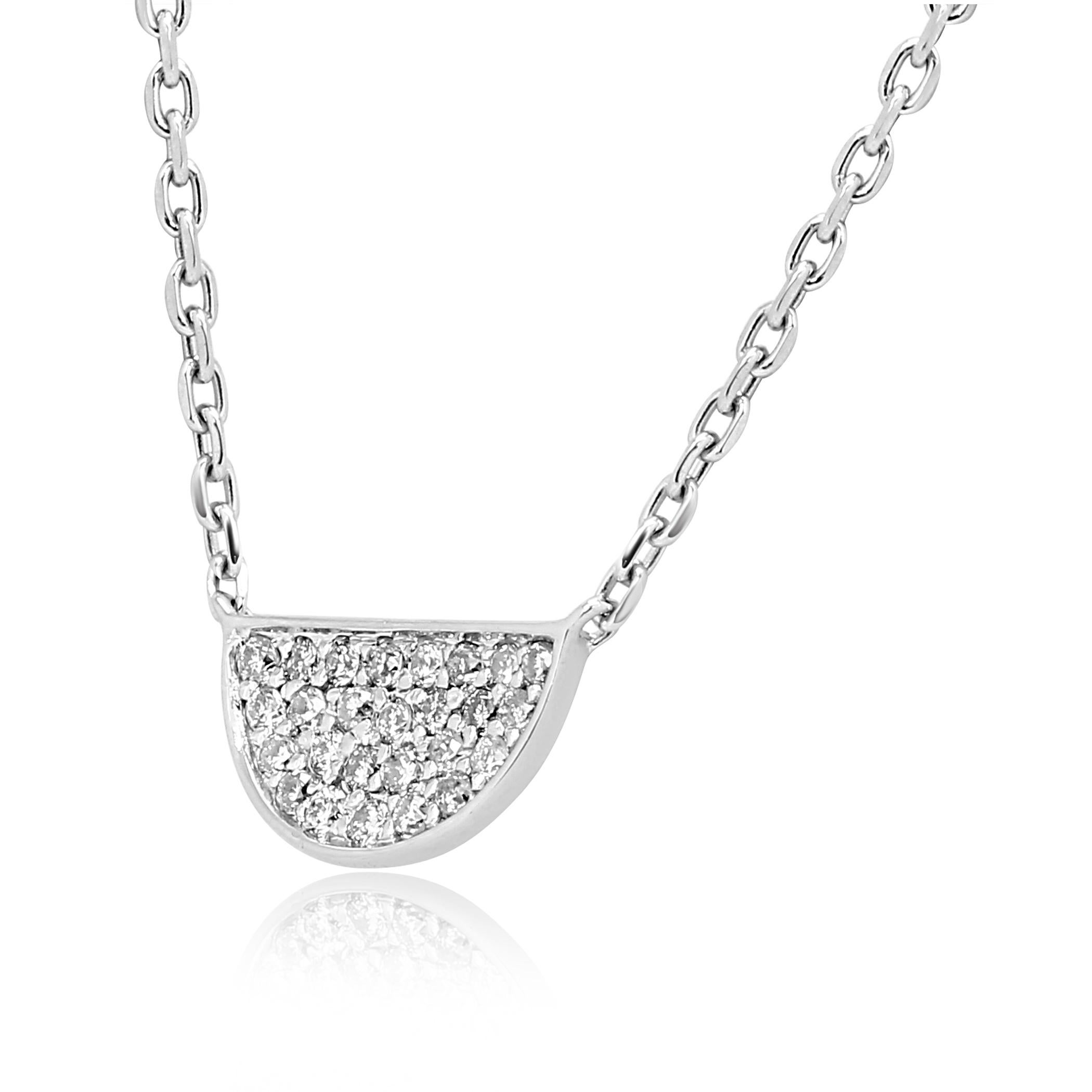 White Diamond Round G-H Color SI Clarity 0.66 Carat in Stunning 14K White Gold Fashion Pendant Chain Necklace.

Total Diamond Weight 0.66 Carat  

Style available in different price ranges. Prices are based on your selection of 4C's i.e Cut, Color,
