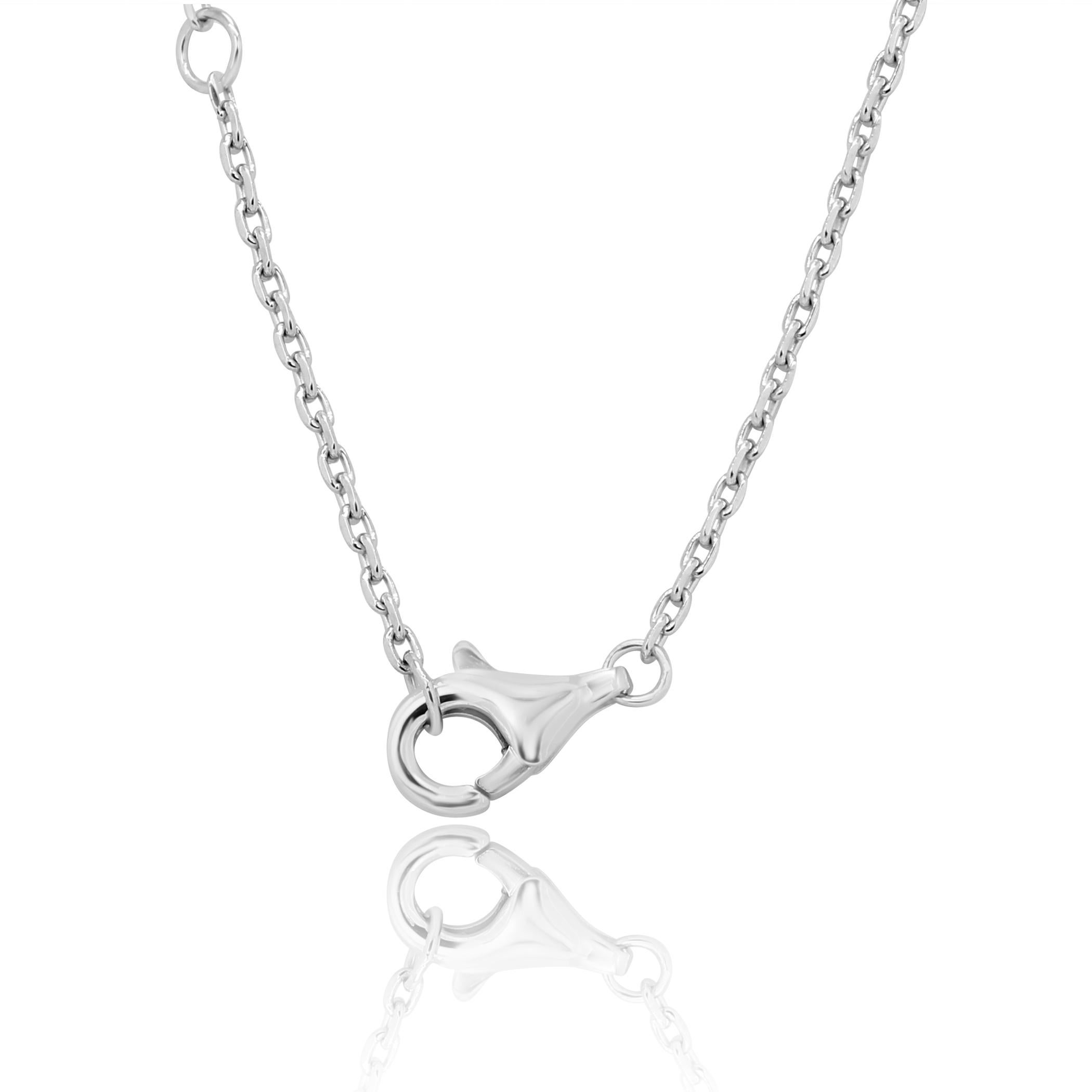 Round Cut White Diamond Round White Gold Fashion Pendant Drop Chain Necklace