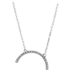 White Diamond Rounds 14 Karat White Gold Fashion Drop Pendant Chain Necklace