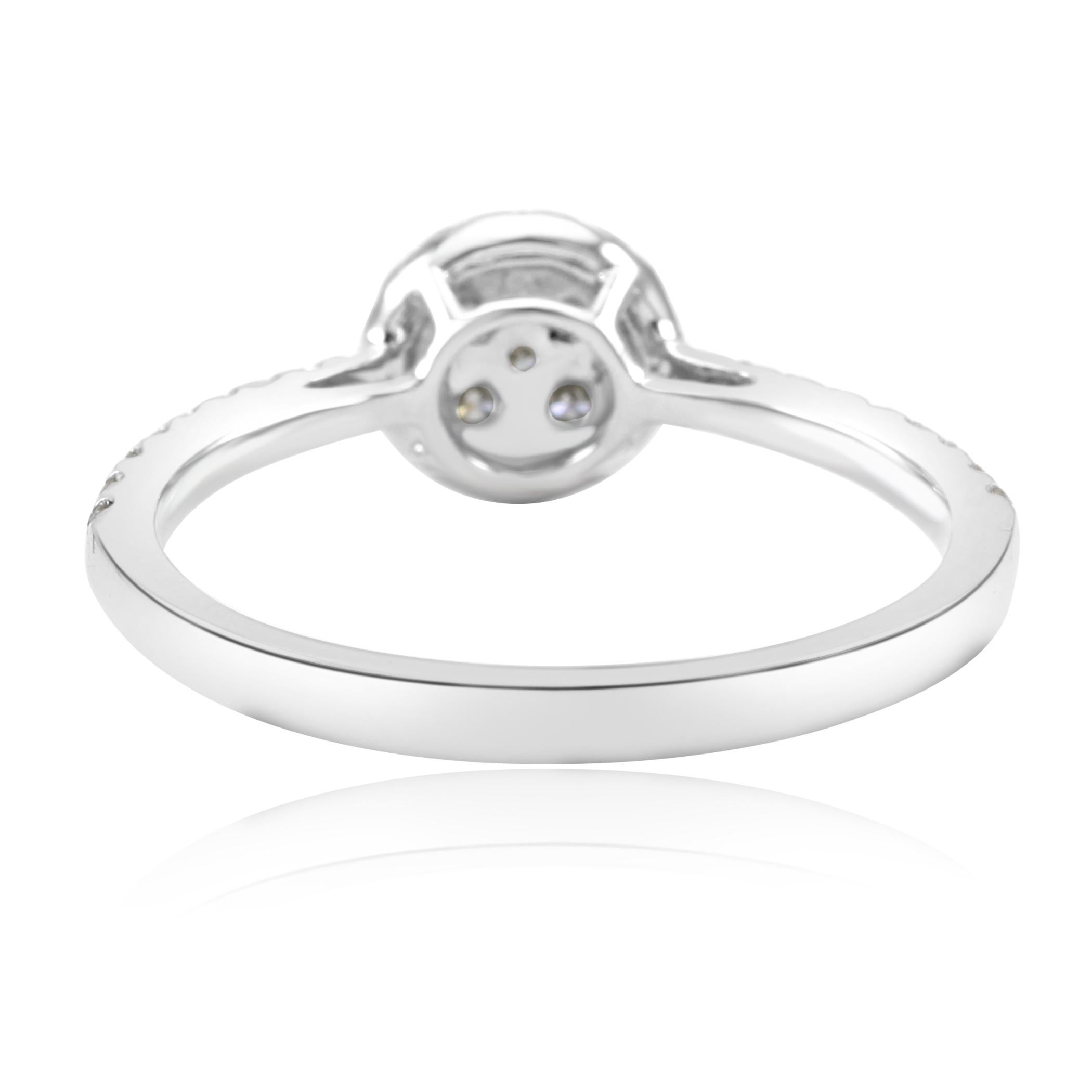 Women's or Men's White Diamond Rounds 14 Karat Gold Cluster Bridal Fashion Cocktail Ring