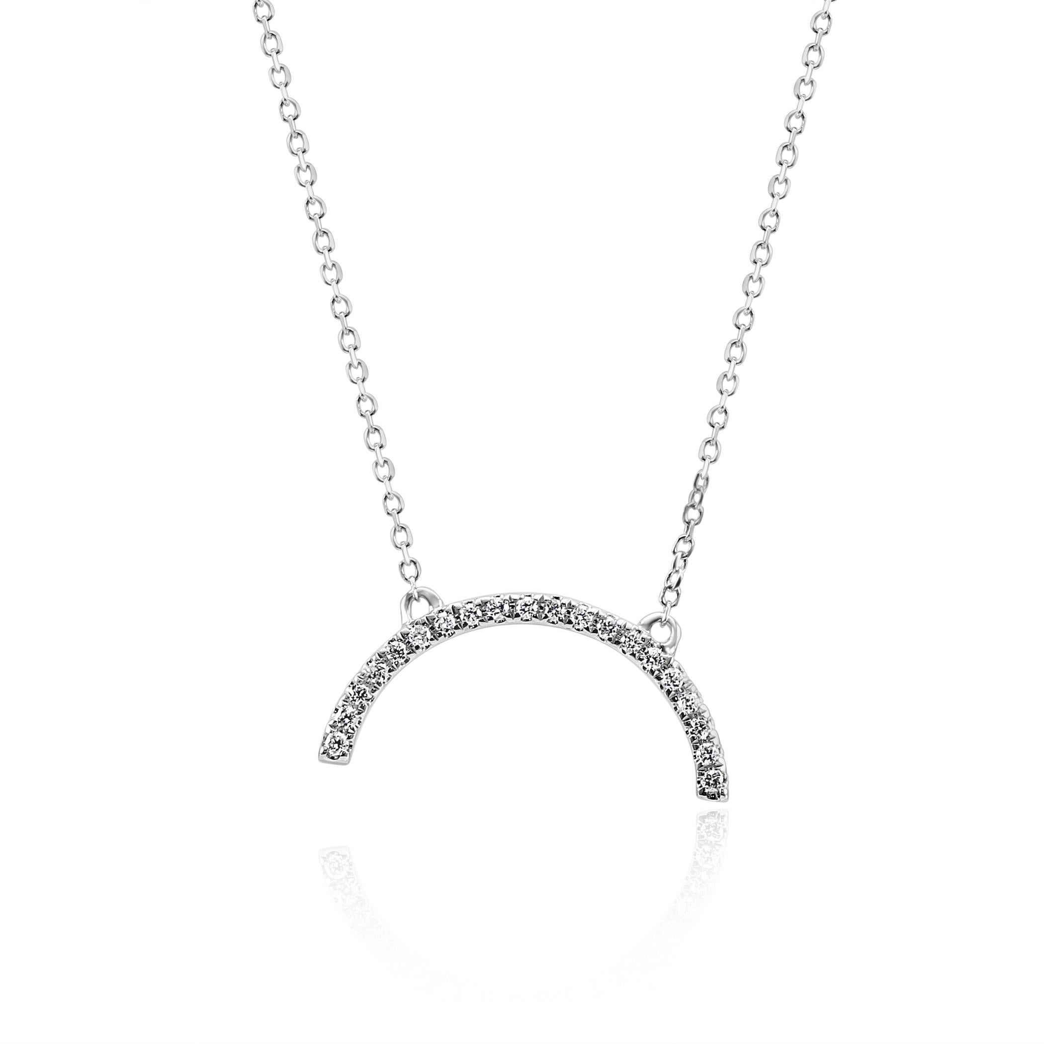 20 White G-H Color SI Diamond Round 0.10 Carat set in Stylish Fashion Drop Pendant Chain Necklace in 14K White Gold. With 14K white Gold Chain.

Style available in different price ranges and gold colors. Prices are based on your selection of 4C's