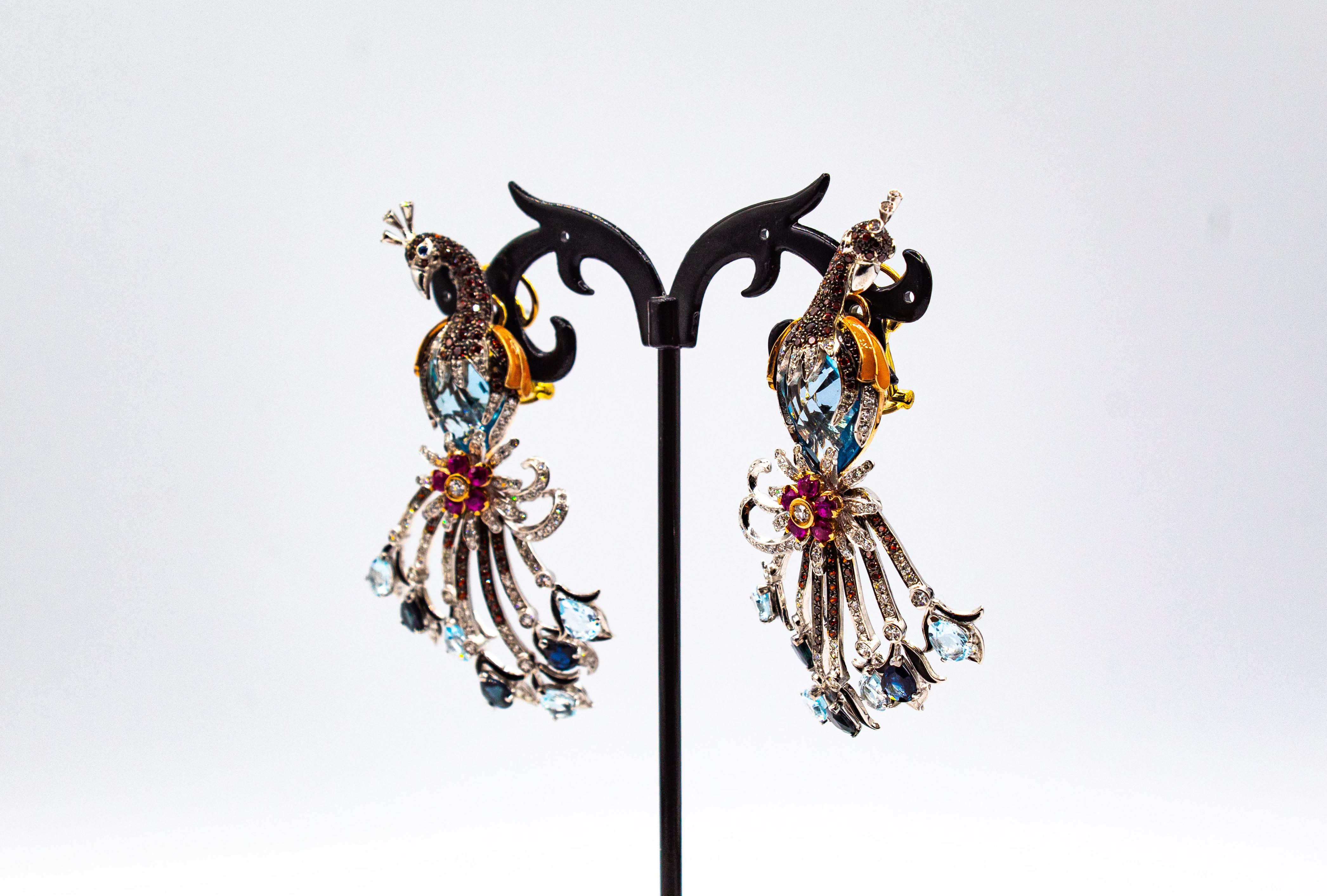 White Diamond Ruby Blue Sapphire Topaz Aquamarine White Gold 