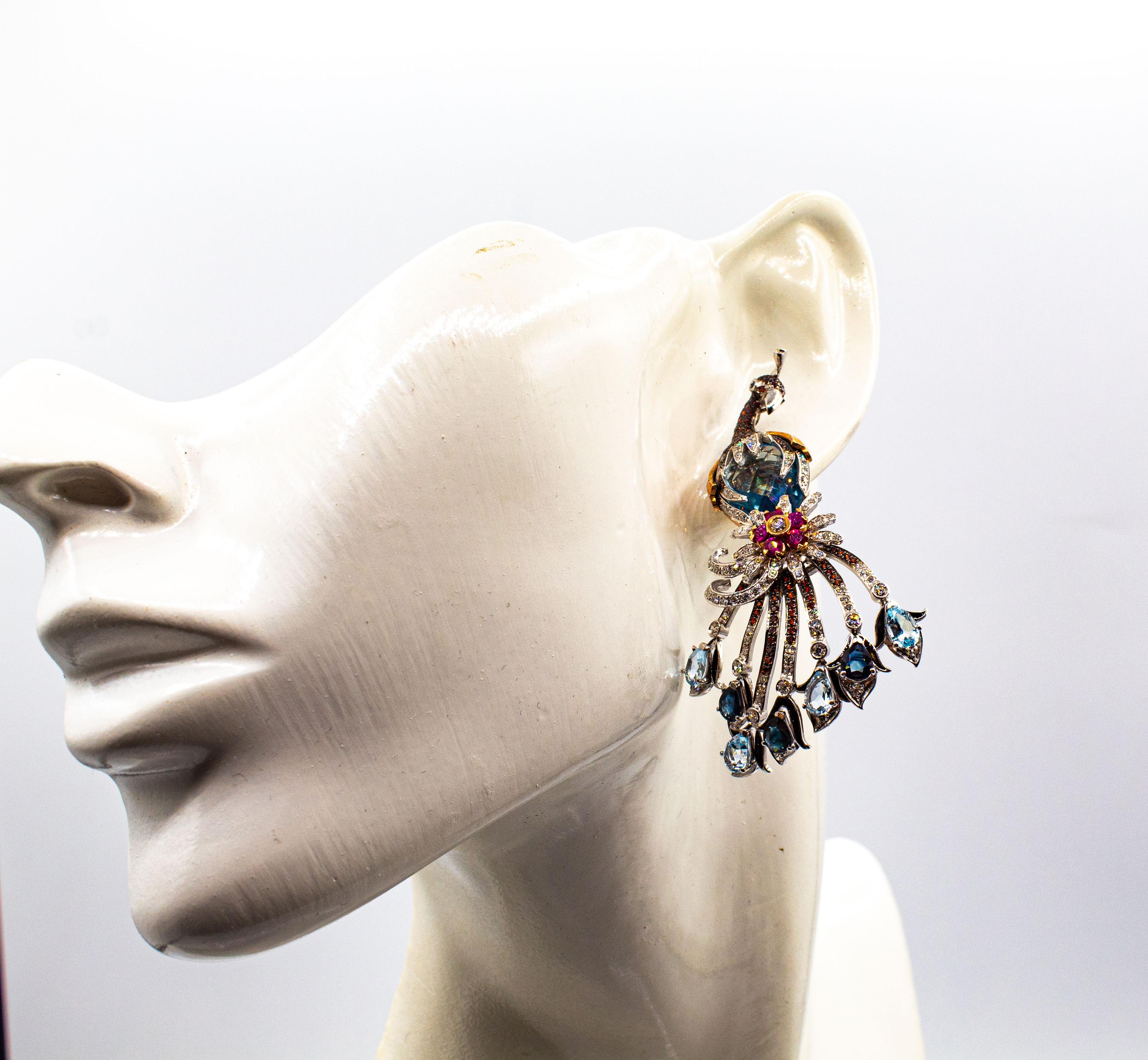 White Diamond Ruby Blue Sapphire Topaz Aquamarine White Gold 