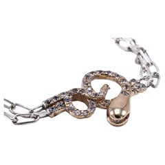 White Diamond Ruby Gold Snake Pendant Choker Chunky Chain Necklace J Dauphin