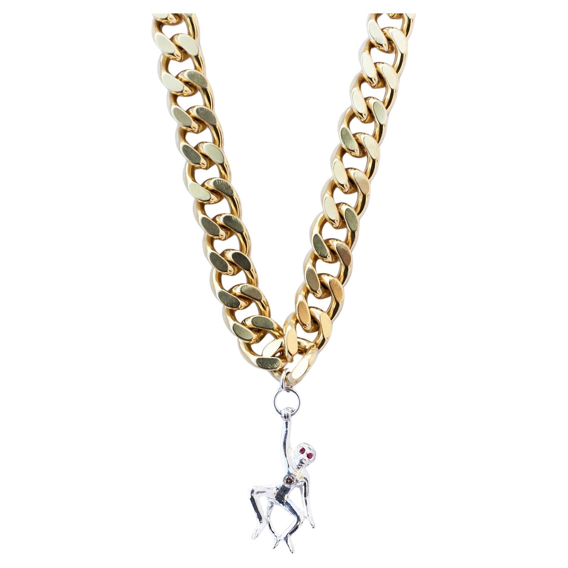 Collar de cadena gargantilla de plata con diamantes blancos y rubíes 16
Diseñador: J Dauphin

Hecho a mano en Los Ángeles

Disponible para entrega inmediata