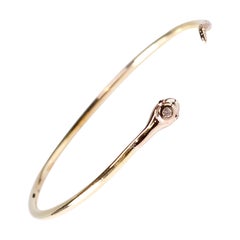 Weißer Diamant Rubin Schlangenarmband Armreif Gold Vermeil J DAUPHIN