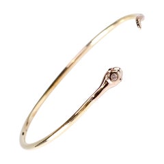 Diamante blanco Rubí Serpiente Pulsera Brazalete Oro Vermeil J Dauphin