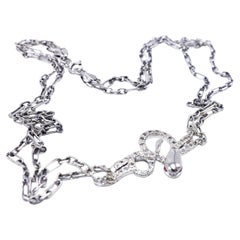 White Diamond Ruby Snake Necklace Choker Chain White Gold J Dauphin