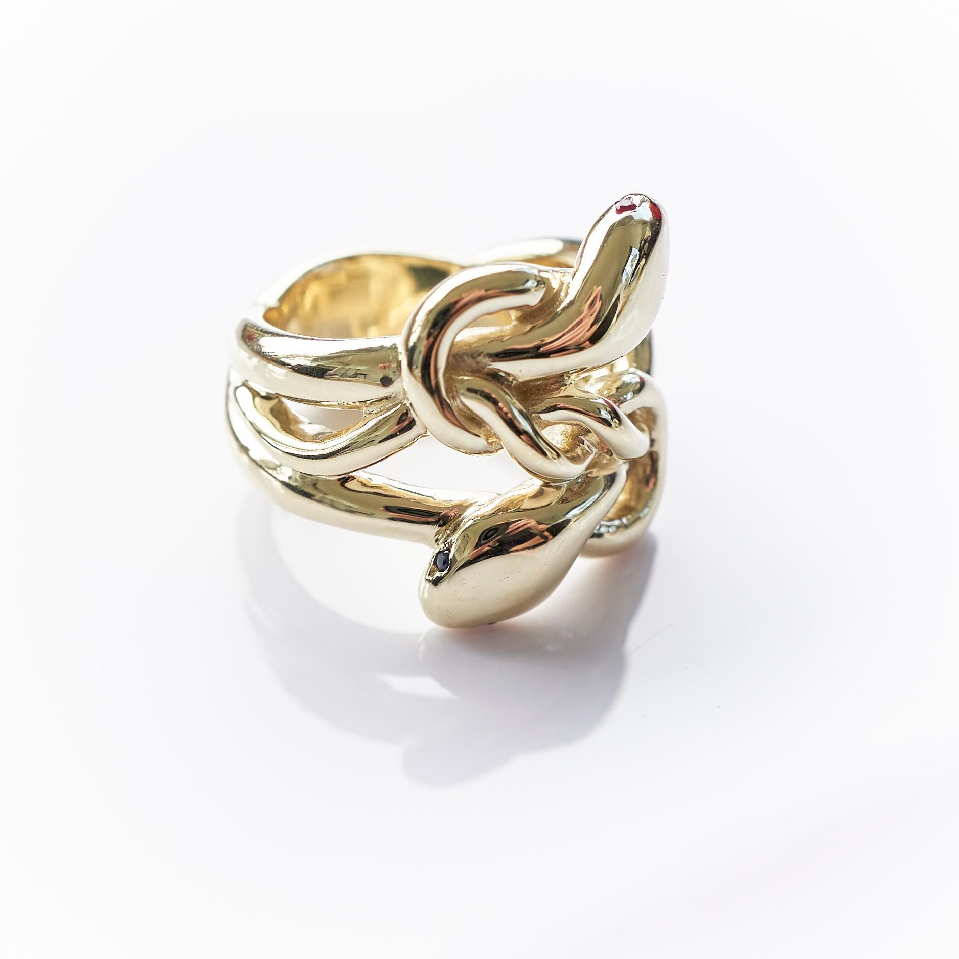 snake ring with ruby eyes
