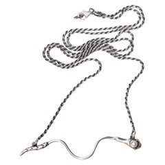 White Diamond Snake Necklace Sterling Silver Ruby Animal jewelry J Dauphin