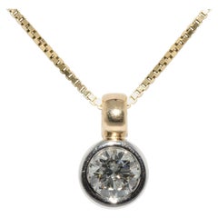 White Diamond Solitaire Pendant 1.0 Carat, IF, with Gold Chain