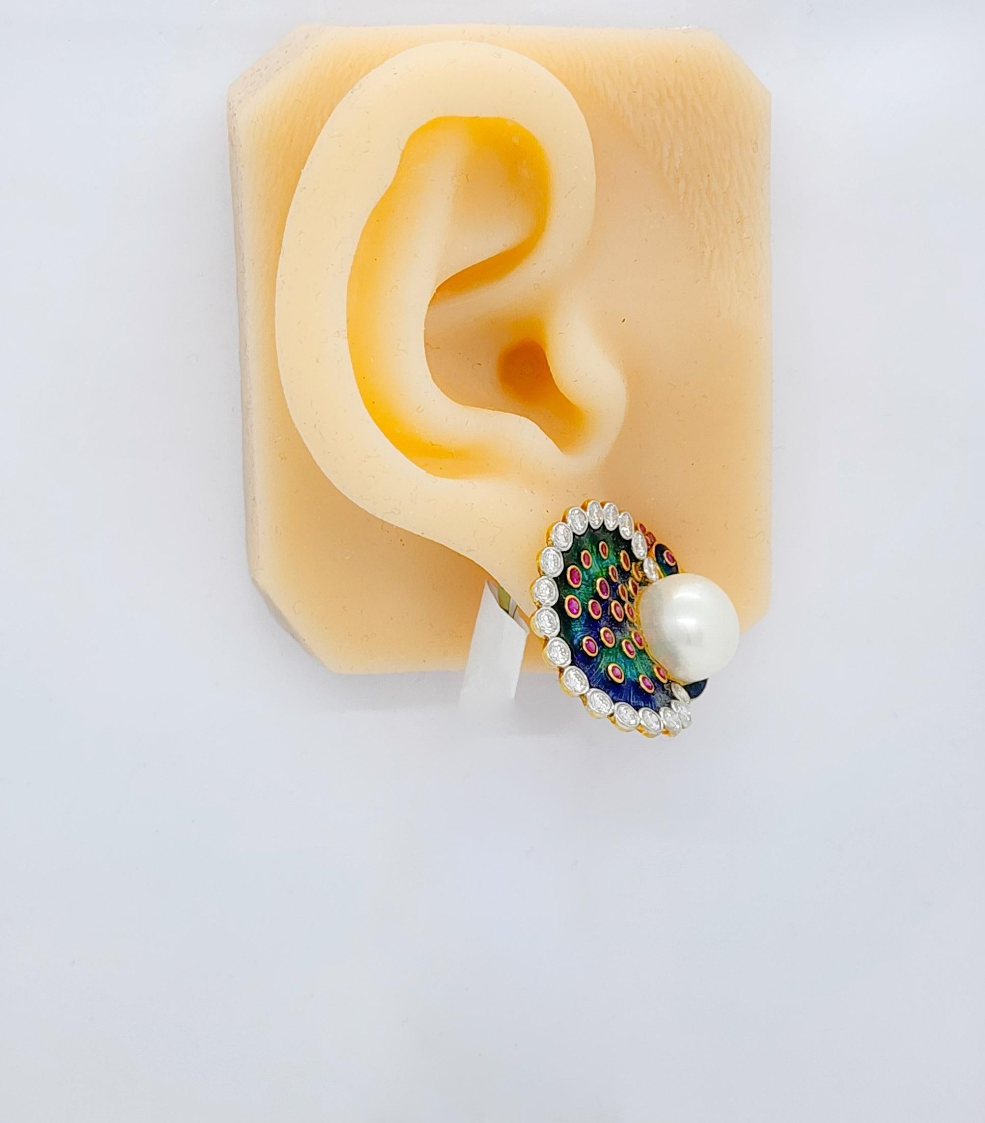 earrings peacock design