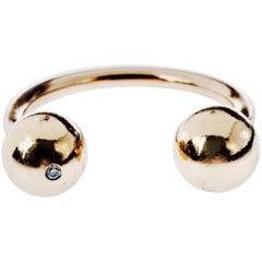 White Diamond Stack Ring Bubble Ball Bronze J Dauphin