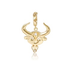 White Diamond Taurus Zodiac Pendant
