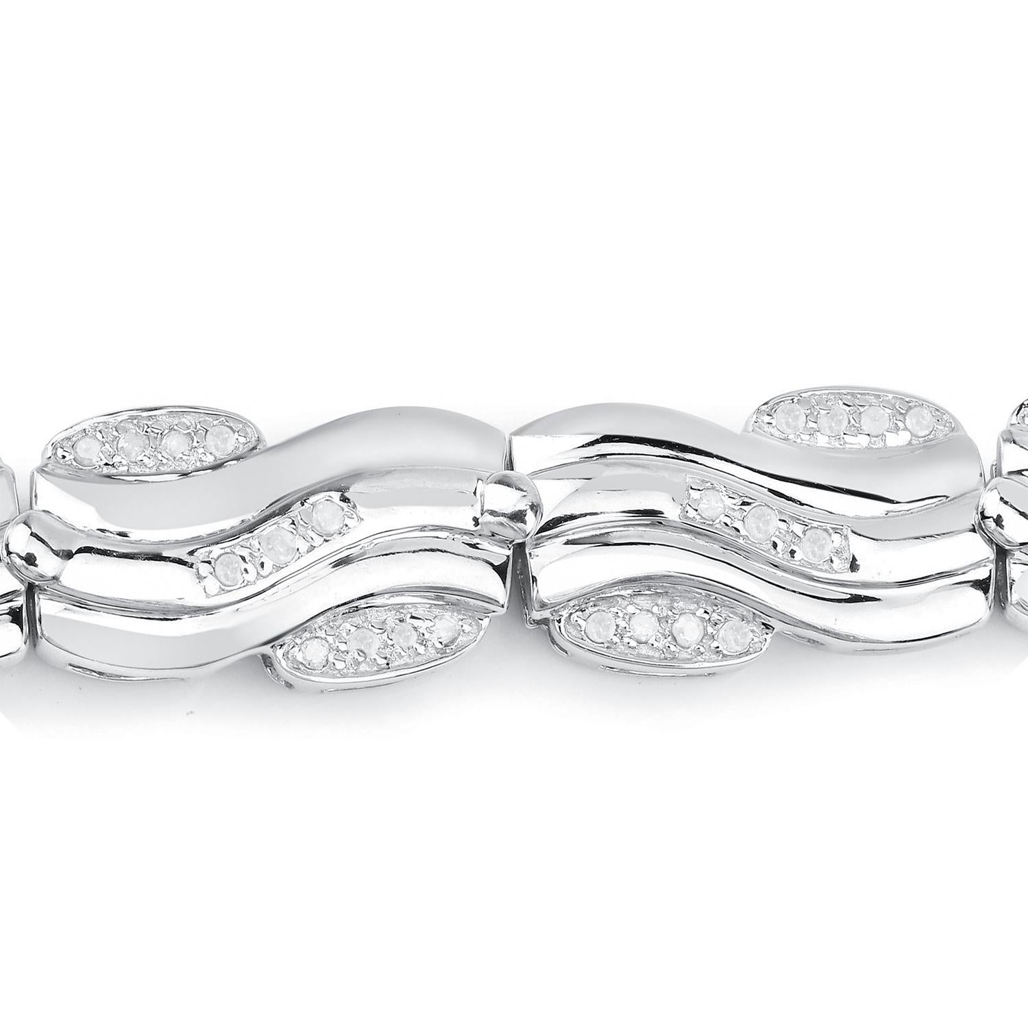 Weißes Diamant-Tennisarmband 0,80 Karat 14K Weißgold plattiert Silber (Rundschliff) im Angebot