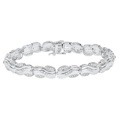 Weißes Diamant-Tennisarmband 0,80 Karat 14K Weißgold plattiert Silber