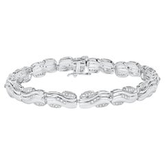 Pulsera de tenis con diamantes blancos 0,80 quilates Plata chapada en oro blanco de 14 quilates