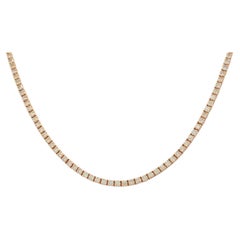 Tennis-Halskette aus 14 Karat Roségold mit weißen Diamanten