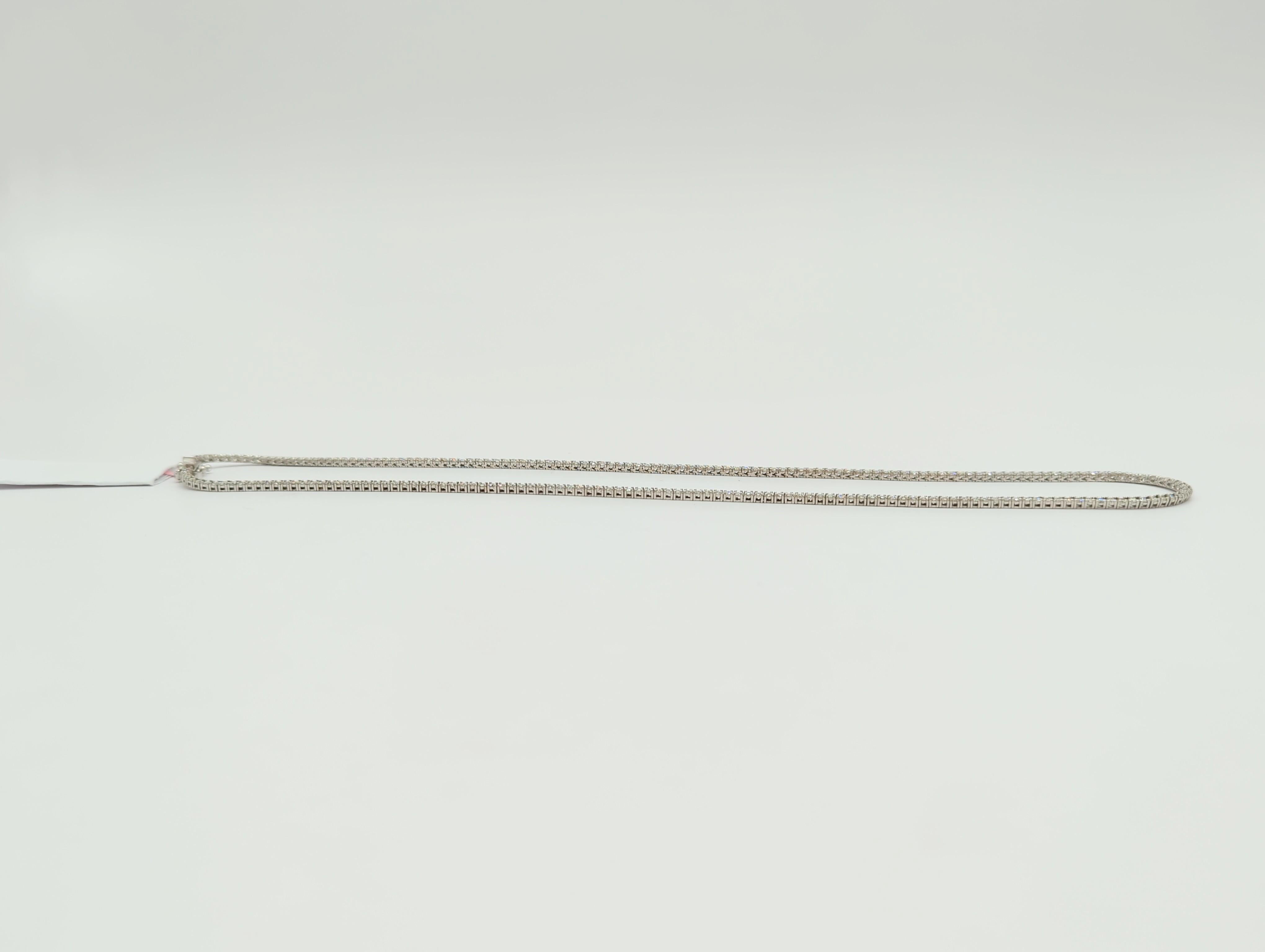 White Diamond Tennis Necklace in 14K White Gold 4