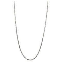 Weiße Diamant-Tennis-Halskette aus 14K Weißgold