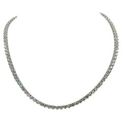 Weiße Diamant-Tennis-Halskette aus 14K Weißgold