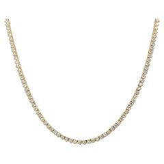 Collier tennis en or jaune 14 carats avec diamants blancs