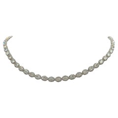 White Diamond "Tennis" Necklace in 18K White Gold 