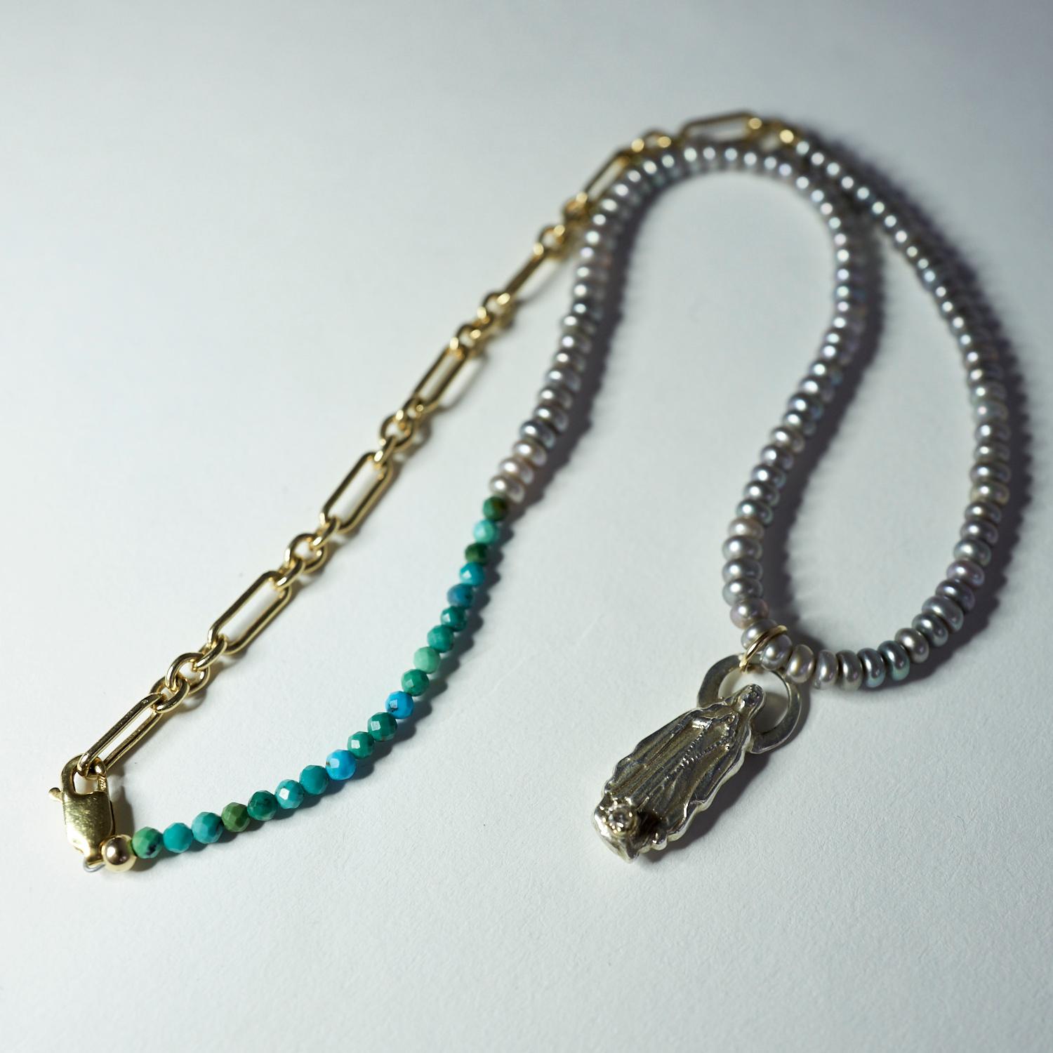 diamond virgin mary pendant