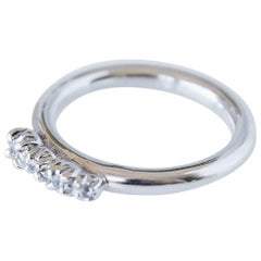 Alianza de boda con diamante blanco Grabado unisex Oro blanco J DAUPHIN