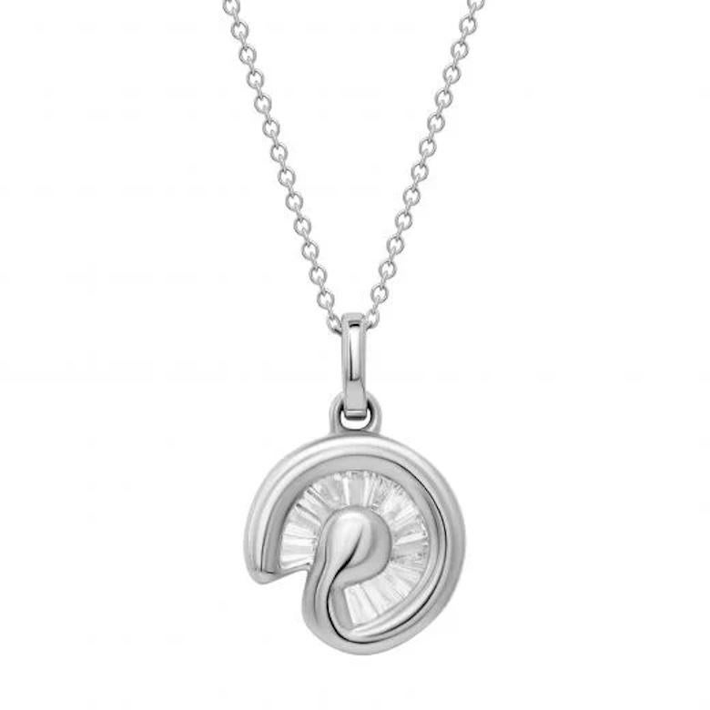 Collier à pendentif en or blanc et diamants blancs pour elle Neuf - En vente à Genève, GE