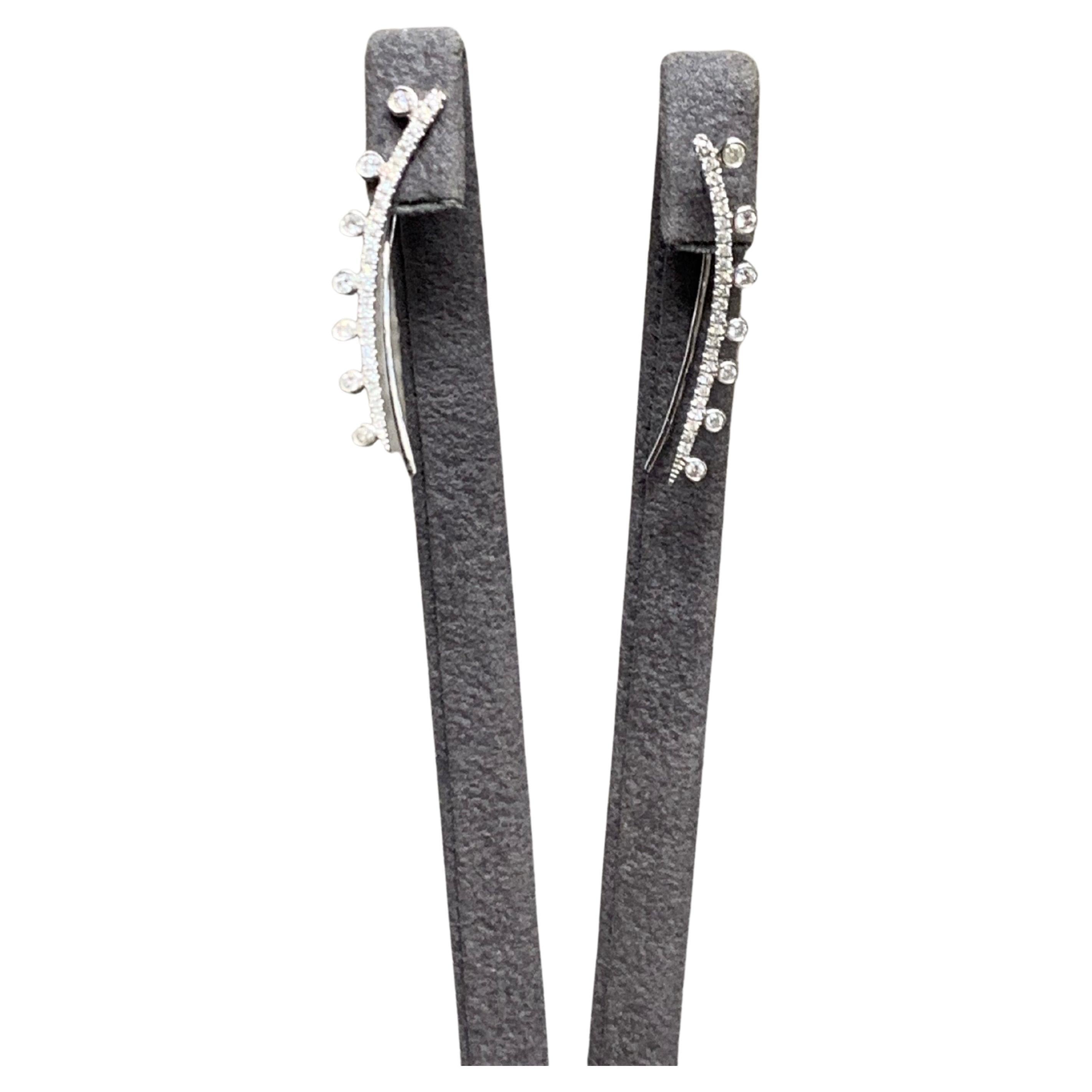 LALIQUE Libellule Diamond Earrings White Gold For Sale at 1stDibs