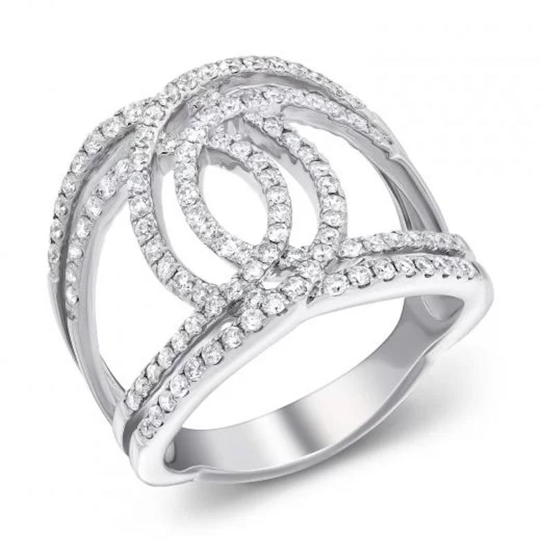 Round Cut White Diamond White Gold Elegant Statement Fashion Ring for Her For Sale