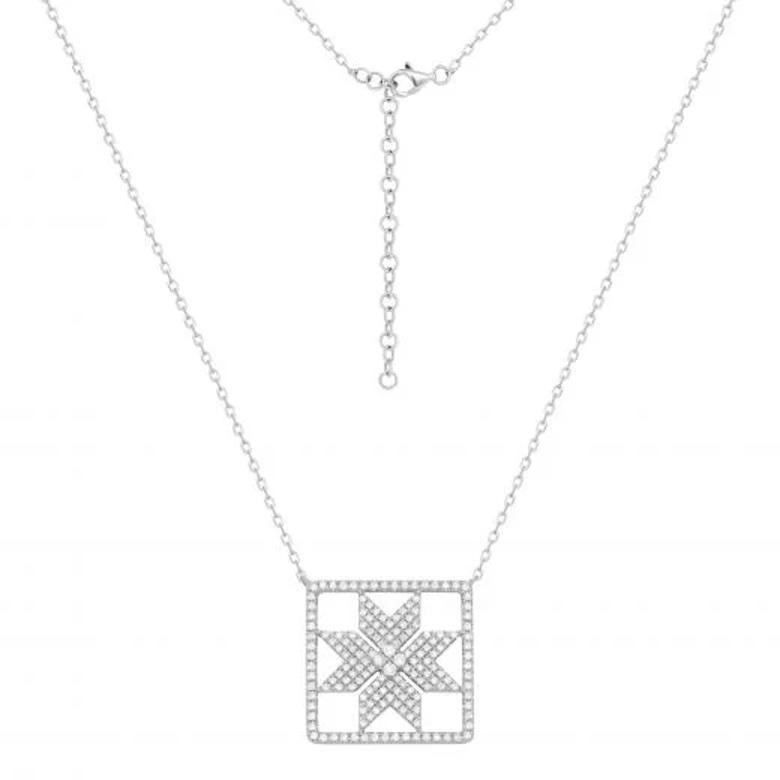 White Diamond White Gold Fashion Necklace for Her In New Condition For Sale In Montreux, CH