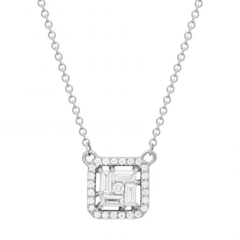 White Diamond White Gold Fashion Necklace for Her For Sale 1