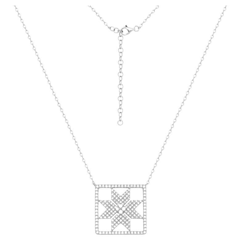 White Diamond White Gold Fashion Necklace for Her For Sale