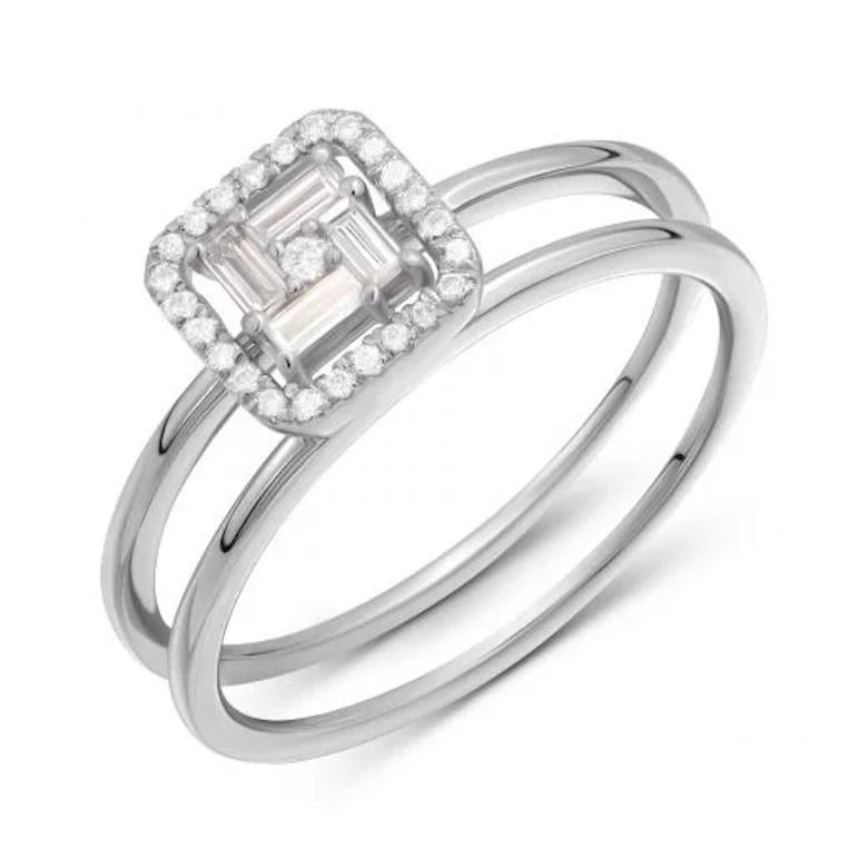 White Diamond White Gold Fashion Ring for Her For Sale 2