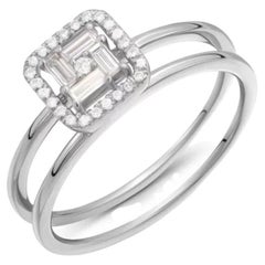 White Diamond White Gold Fashion Ring for Her