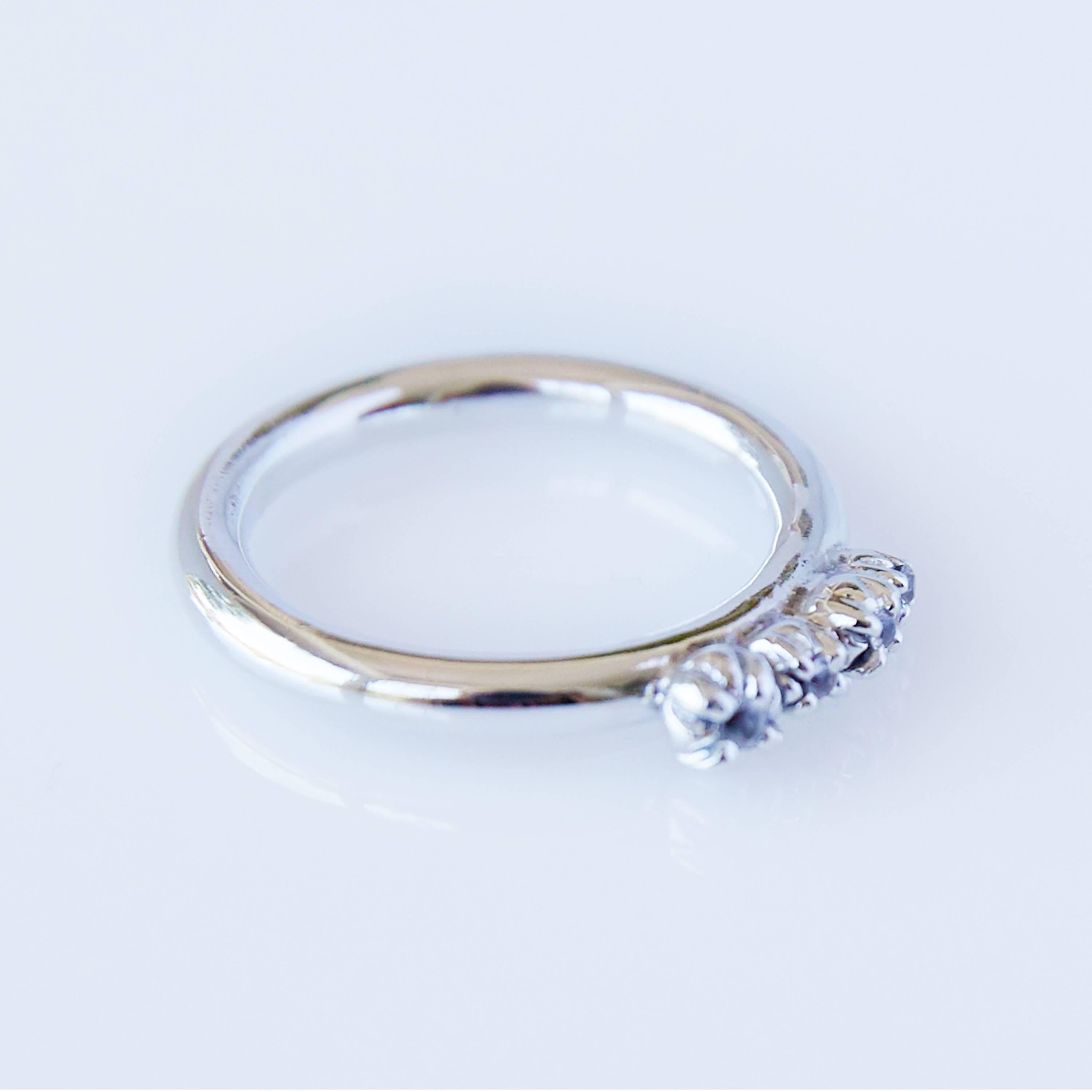 Contemporary White Diamond White Gold Ring Band For Sale