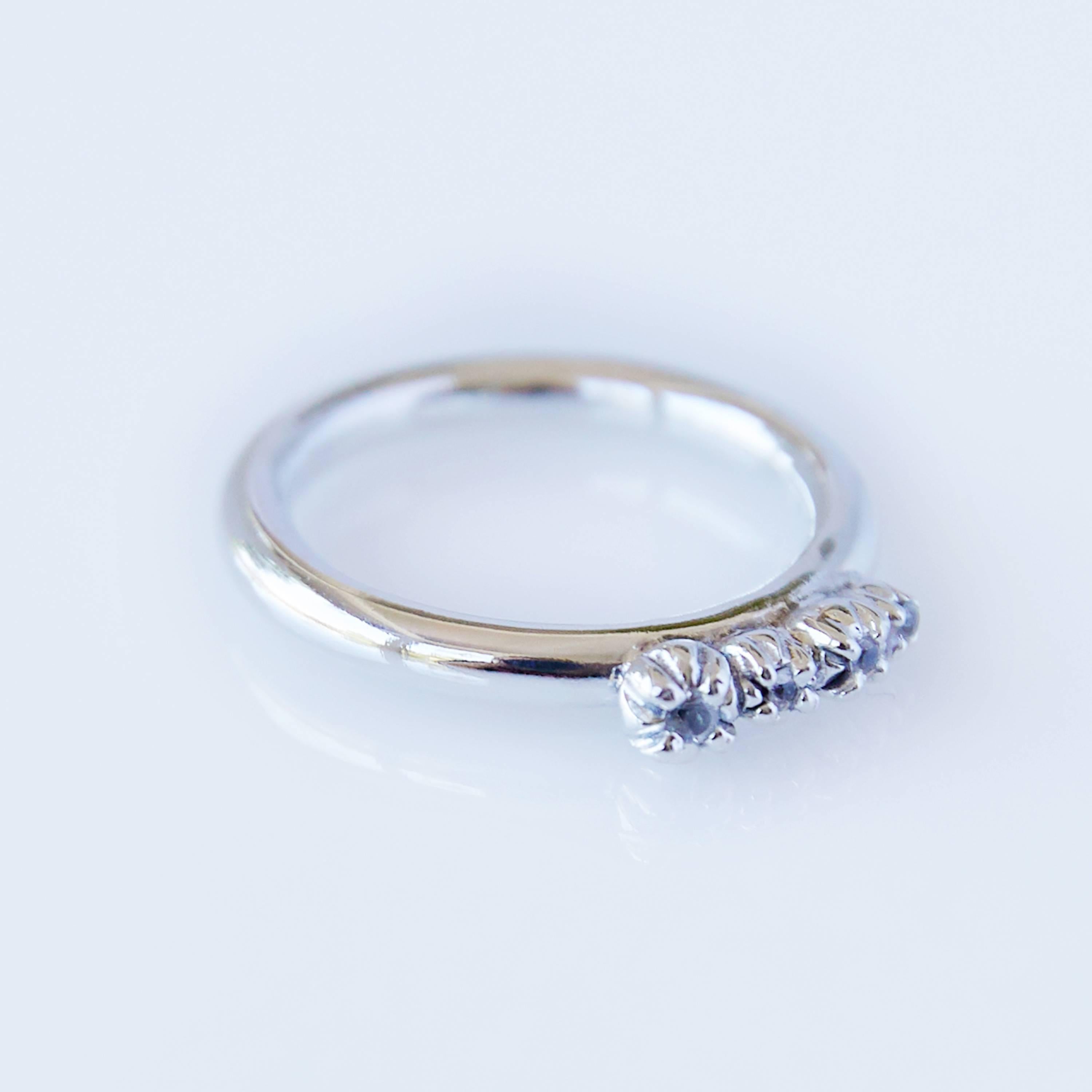Brilliant Cut White Diamond White Gold Ring Band For Sale