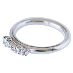Weißer Diamant Weißgold Ring Band