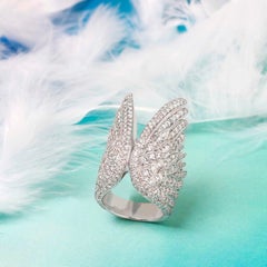 White Diamond White Gold Ring, the Angel Wing Ring