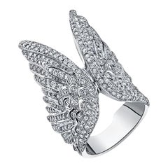 White Diamond White Gold Ring, the Angel Wing Ring