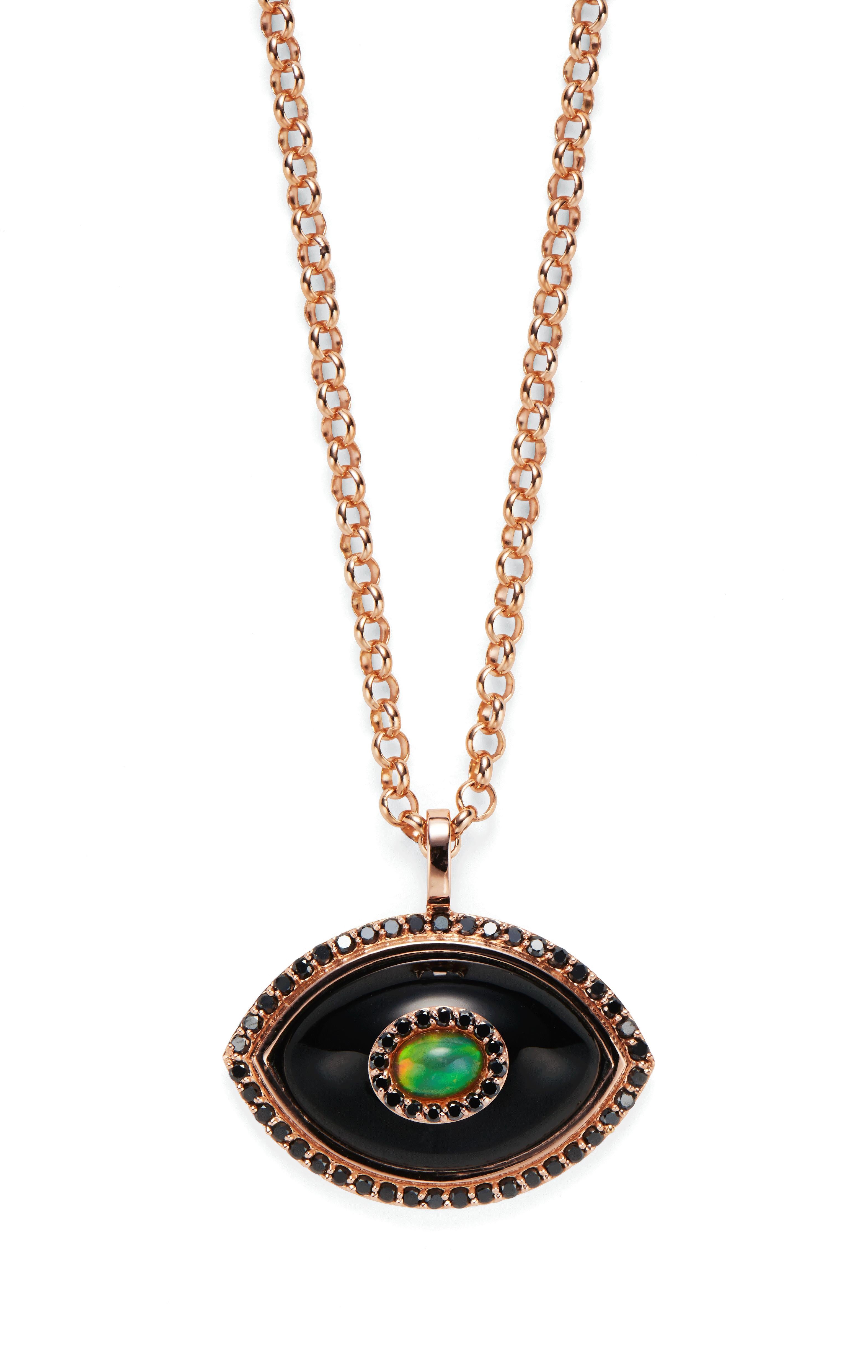 14k evil eye pendant
