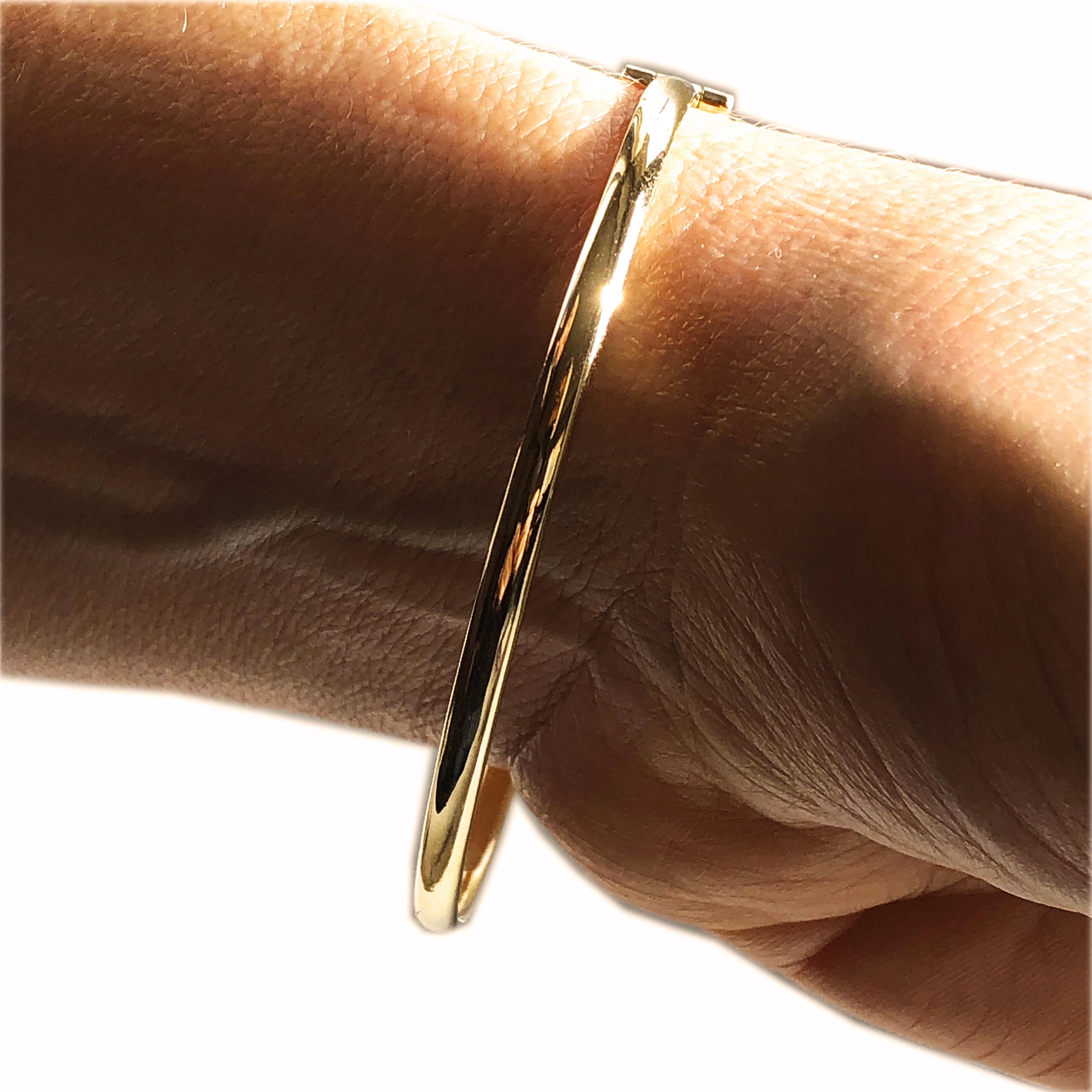 Berca White Diamond Yellow Gold Contemporary Love Bracelet For Sale 2