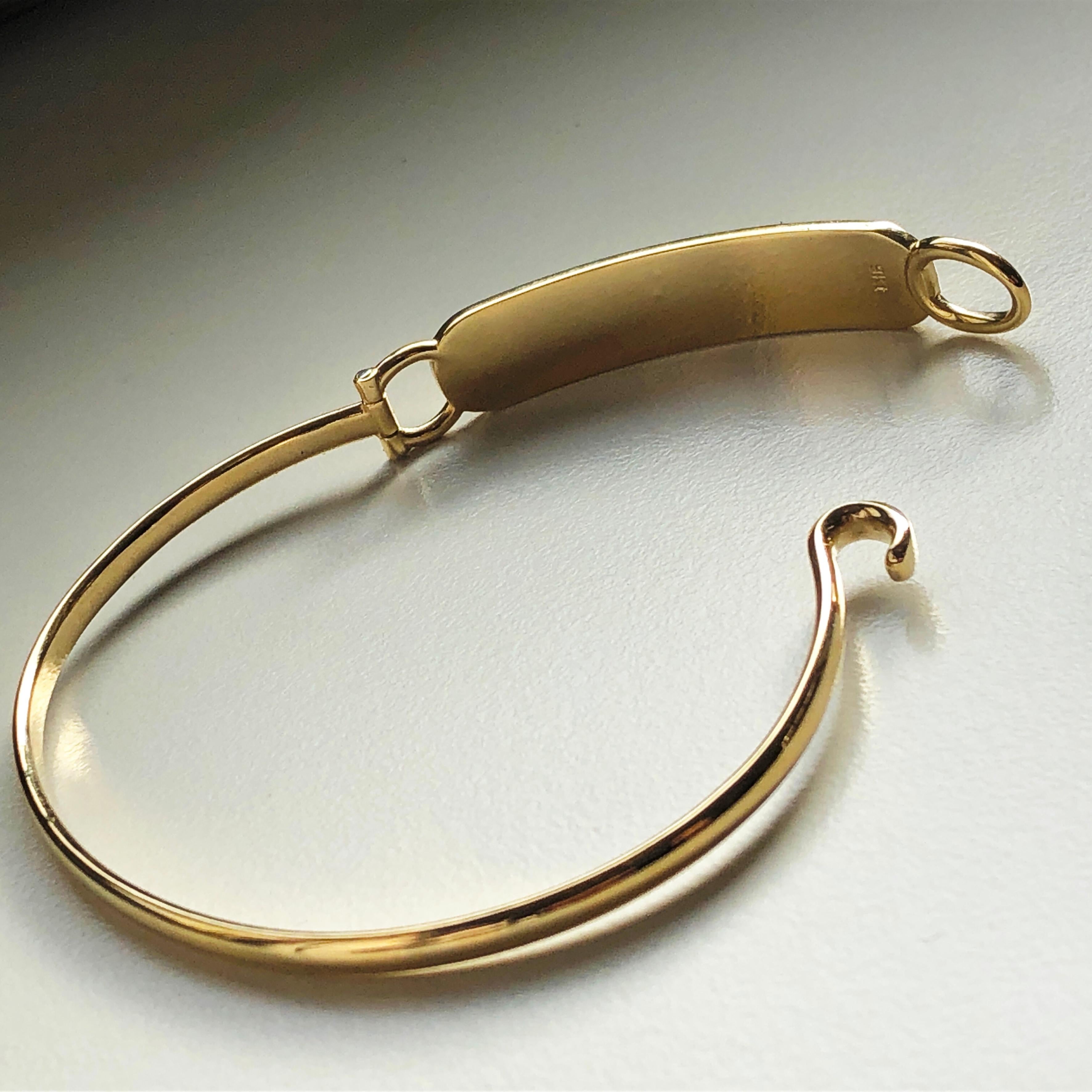 Berca White Diamond Yellow Gold Contemporary Love Bracelet In New Condition For Sale In Valenza, IT