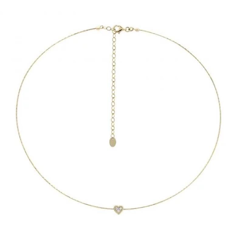 White Diamond Yellow Gold Cool Choker Necklace for Her For Sale