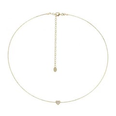 White Diamond Yellow Gold Cool Choker Necklace for Her